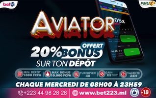 bonus aviator bet2africa au mali